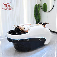 Custom luxury salon wash basin 4d full body electric massage spa beds wide shampoo bed
