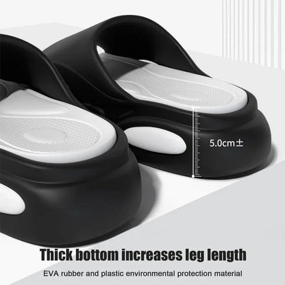 Men's Cloud Slides – Unisex Summer Platform Sandals, Soft & Non-Slip House Slippers for Bathroom, Beach &amp; Outdoor Use