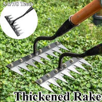 Râteau de désherbage de jardin à 8/7/6/5 dents, houe de jardinage en métal robuste, outil agricole pour le jardinage, désherbage, ameublissement du sol