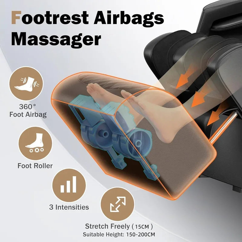 AUX 6D Shiatsu-Massagesessel, Smart-Massagesessel, Ganzkörper-Schwerelosigkeits-Streckmassagesessel, Relax-Massagesessel