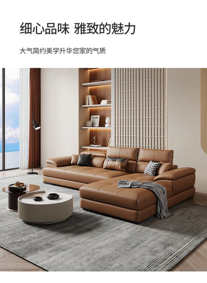 Europäisches Wohnzimmer-Sofa Echtleder-Ecksofa Modulares Luxus-Sofa Sala De Estar De Luxo Moderne Möbel