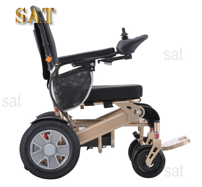 -Health Care Supply Shock Absorption Disabled Portable Wheelchair Folding Lightweight Aluminum Auto-folding Electric Wheelchair