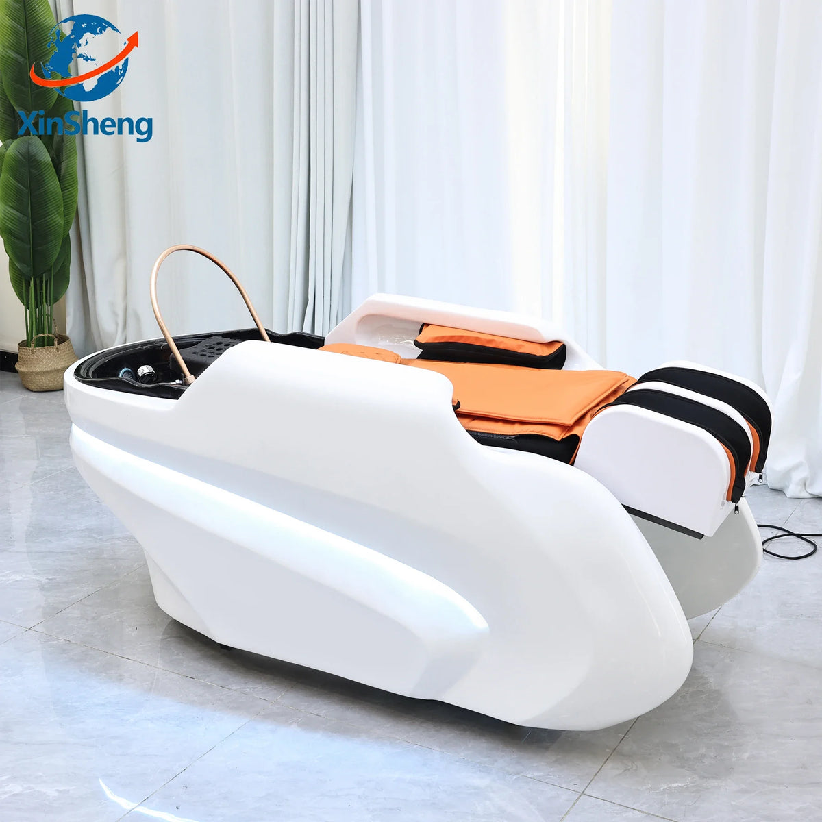 XinSheng Professionelles elektrisches Massagebett Kopf-SPA-Salon-Massagetisch Haarwasch-Räucherbetten Friseursalon Intelligente Möbel