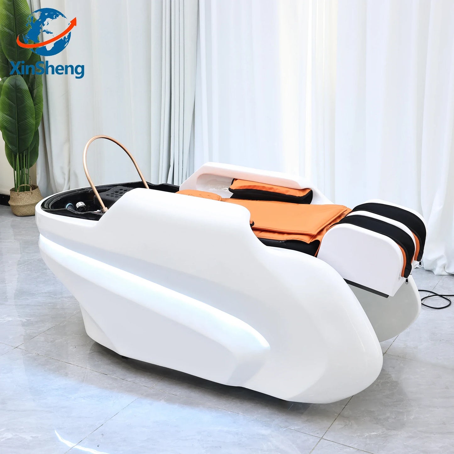 XinSheng Professionelles elektrisches Massagebett Kopf-SPA-Salon-Massagetisch Haarwasch-Räucherbetten Friseursalon Intelligente Möbel