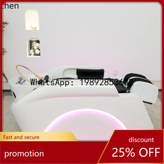 YFY Hair Salon Shampoo-Waschbecken, Keramik, integriert, intelligent, elektrisch, vollautomatisch