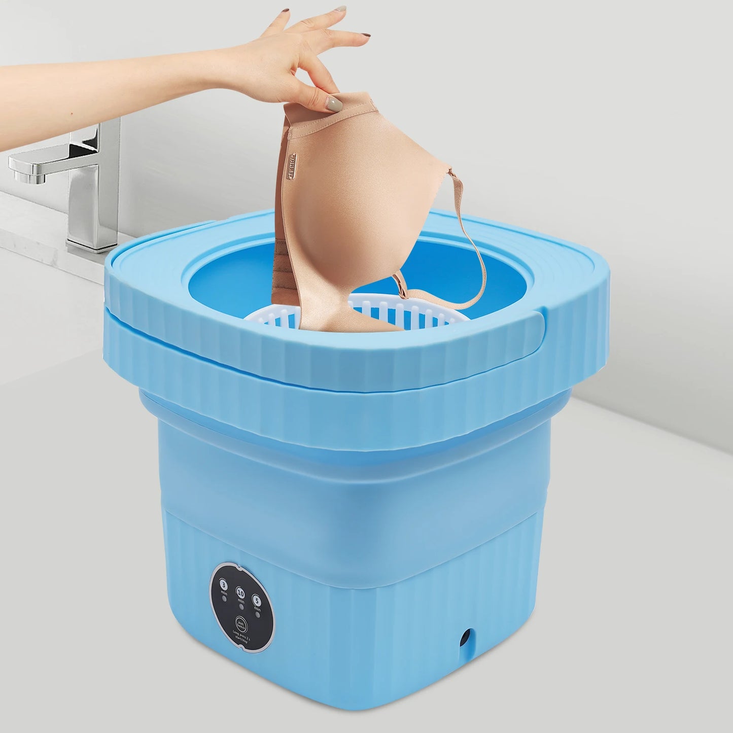 Tragbare Waschmaschine 6L 40W, faltbar, großes Fassungsvermögen, Eimer für Wäschetrockner, für Unterwäsche und Socken