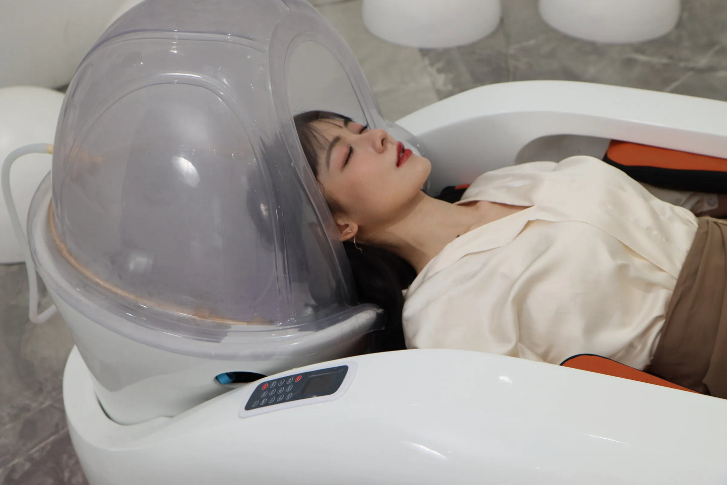 High-End elektrisches Massage-Haarwaschbecken Premium-Saloneinrichtung für professionelle Friseurdienstleistungen in gehobenen Regionen