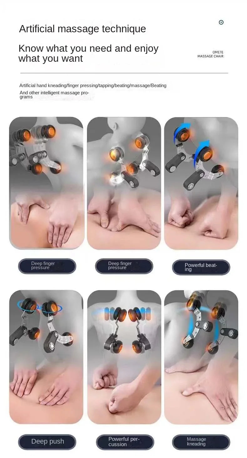 2022 Bester Luxus-Massagesessel mit Liegefunktion, Dual-Core 4D 0-Schwerkraft-Massagesessel mit KI-Sprachsteuerung