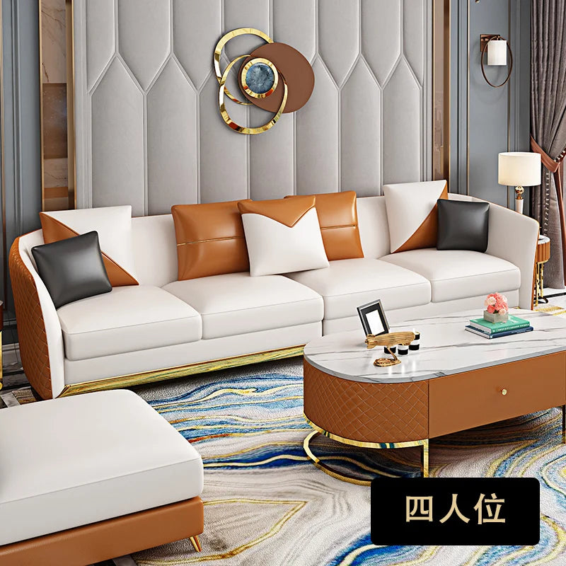 Designer Genuine Leather Sofas Fancy Modern Luxury Individual Loveseat Sofa Sectional Italian Sofy Do Salonu Home Furniture