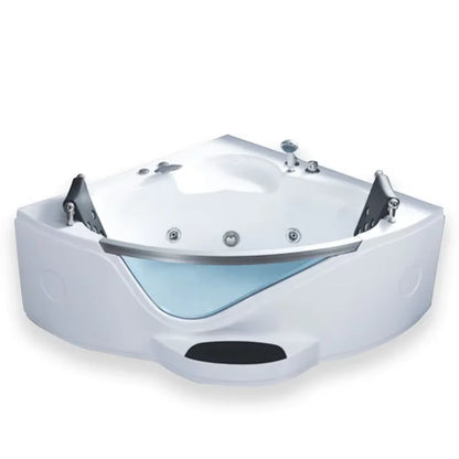 YIDA Badewanne Massage-Badewanne Whirlpool freistehend Luftsprudel-Massage-Jets Whirlpool heiß Acryl-Badewanne mit Badewannenkissen