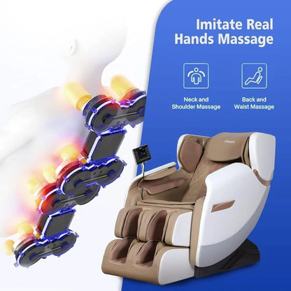 3D-Massagesessel Ganzkörper-Schwerelosigkeit-Massagesessel, Shiatsu-Massagesessel mit Dual-Core-S-Track, Airbags