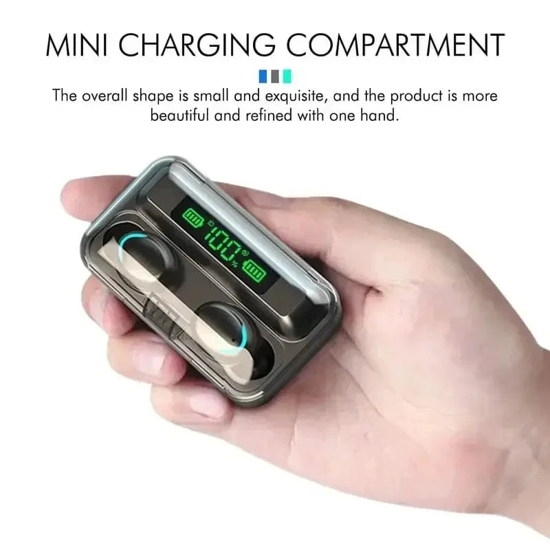 F9 5C Bluetooth headset at Digital display with Charging case