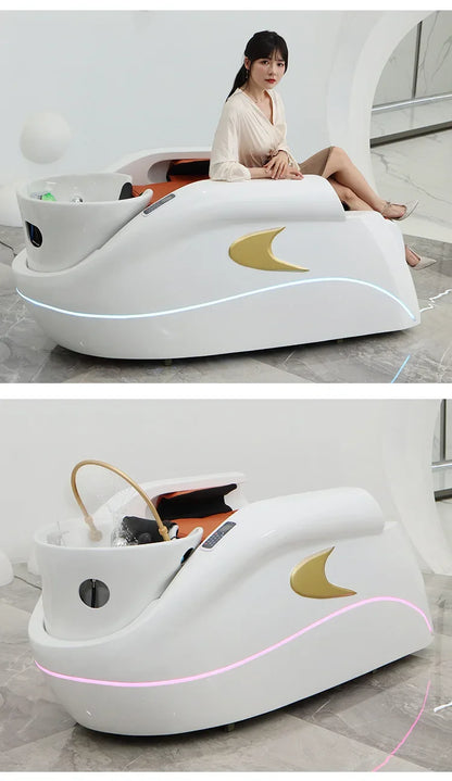 Massage-Shampoo-Bett, automatisches intelligentes Spülbett, Friseursalon-Kopftherapiebett, Wassertemperaturzirkulation