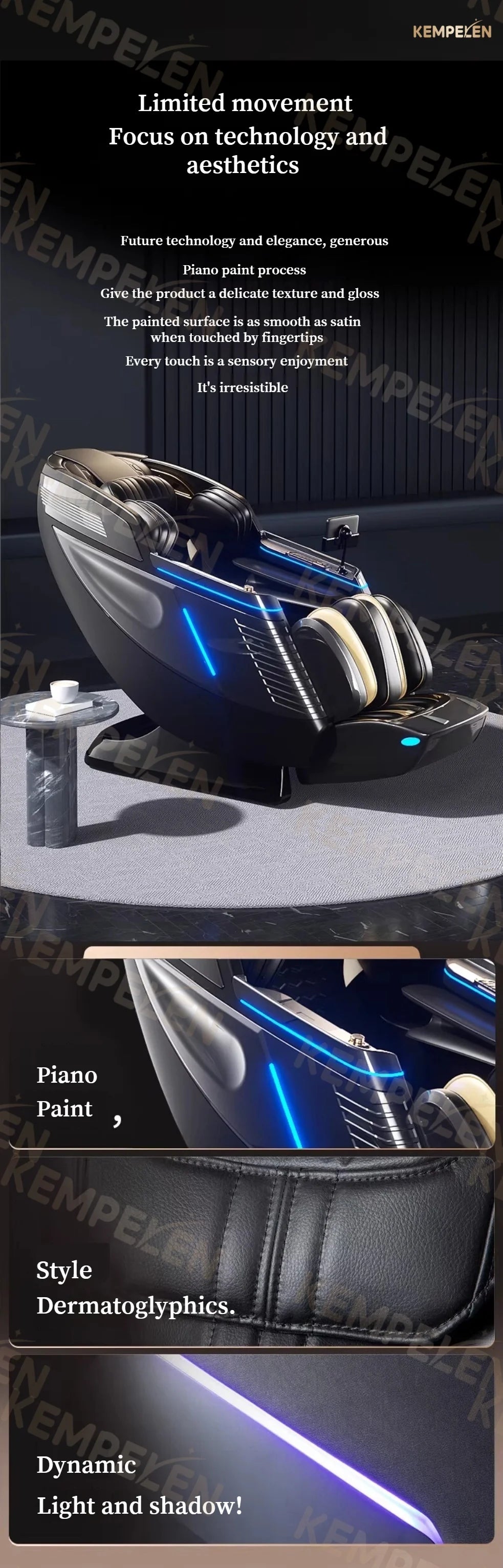 4D-Dual-Core-Massagesessel | Synchronisierte 4-Hand-Massage • Dual SL-Schiene • Ganzkörper-Airbags | Intelligenter Körperscan