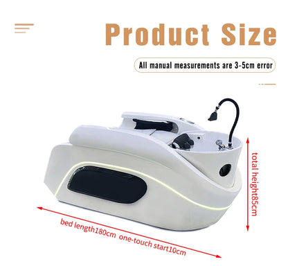 Head Spa Bed Massage Therapy Plumbing Japanese with Water tank Hair Shampoo Washing Electric Luxury Head Spa Bed