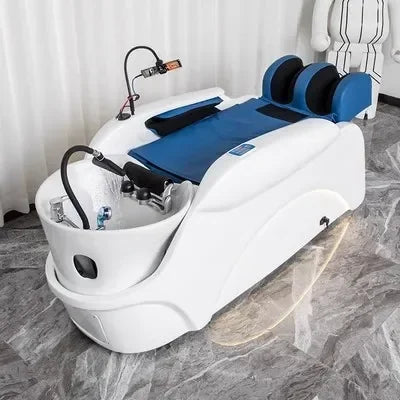 ss D Automatic Intelligent Electric Massage Shampoo Bed Barber Shop Ceramic Basin Flush Bed Hair Salon