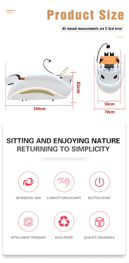 Electric adjustable hair spa chair head washing station shampoo massage bed for salon spa equipment