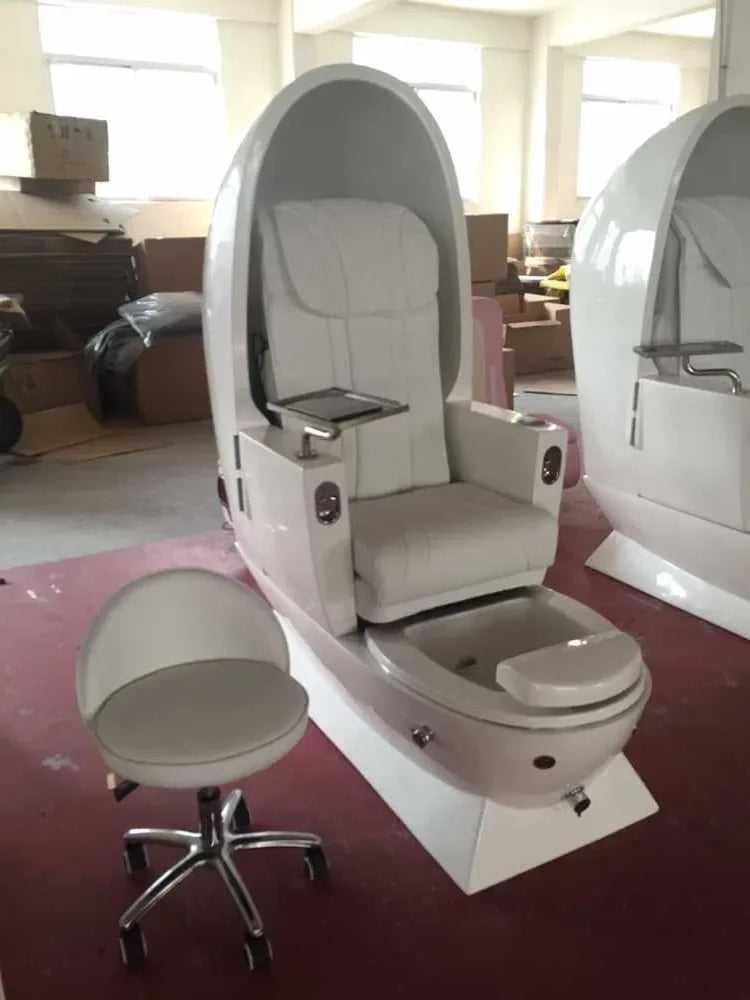 Fauteuil de pédicure en forme d'œuf, style moderne, design neuf, confortable, mobilier de spa pour les pieds avec matériaux de haute qualité