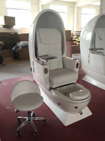 Fauteuil de pédicure en forme d'œuf, style moderne, design neuf, confortable, mobilier de spa pour les pieds avec matériaux de haute qualité