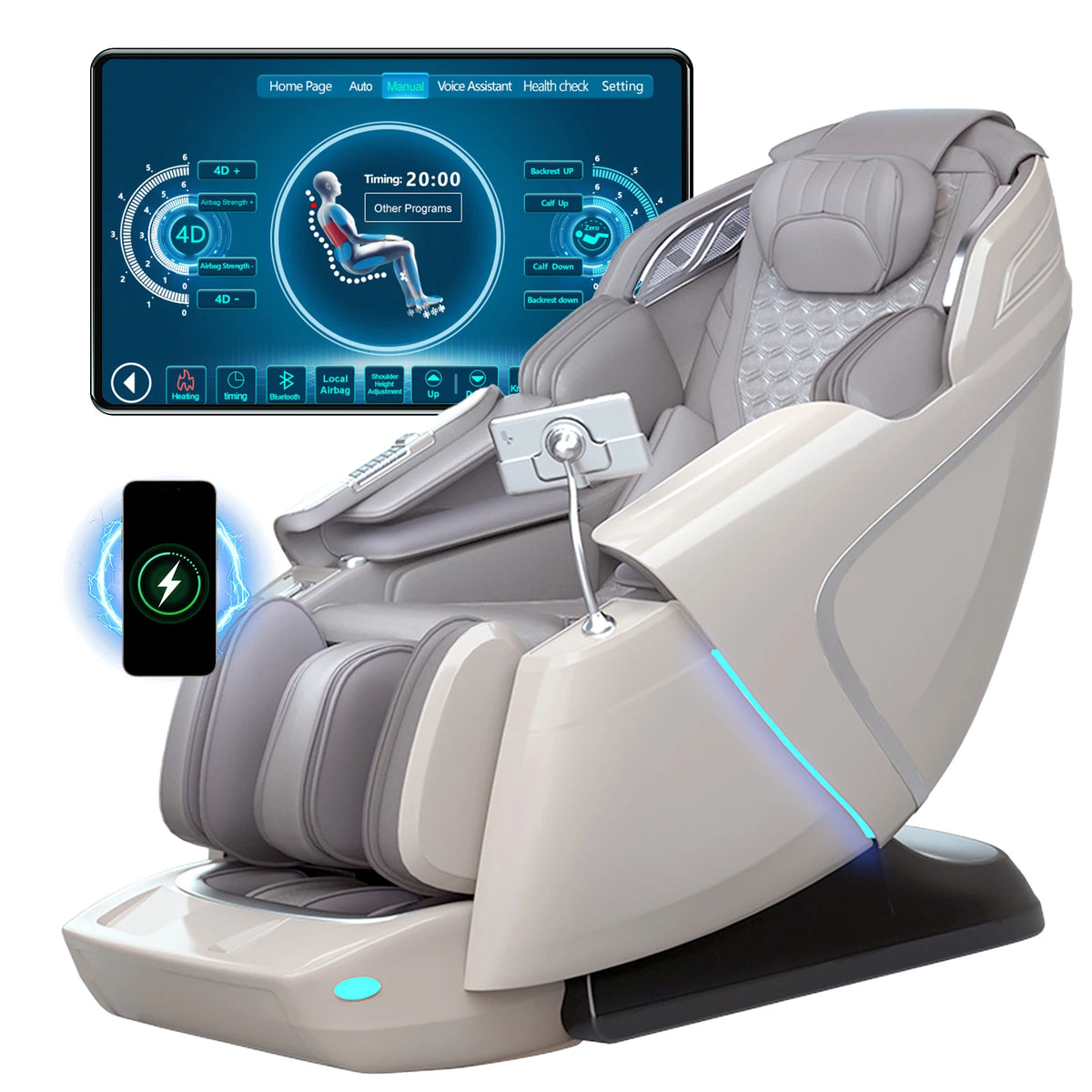 4D Massagesessel Yoga-Stretch Schwerelosigkeit Massagesessel Automatische Wadenverlängerung Wadenkneten Ganzkörperentspannung Geschenke
