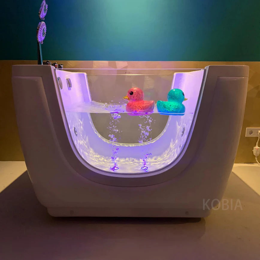 Kinderbadewanne, weißer Fiberglas-Verbundwerkstoff, optionale Zusatzfunktionen und Konfigurationen, anpassbar