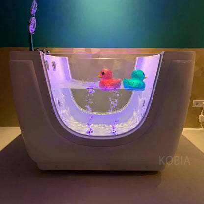 Kinderbadewanne, weißer Fiberglas-Verbundwerkstoff, optionale Zusatzfunktionen und Konfigurationen, anpassbar
