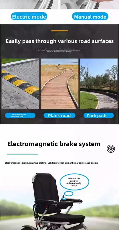 Intelligenter elektrischer Rollstuhl, multifunktional, leicht, faltbar, für ältere Menschen, gelähmte, behinderte, vierrädrige Gehhilfe