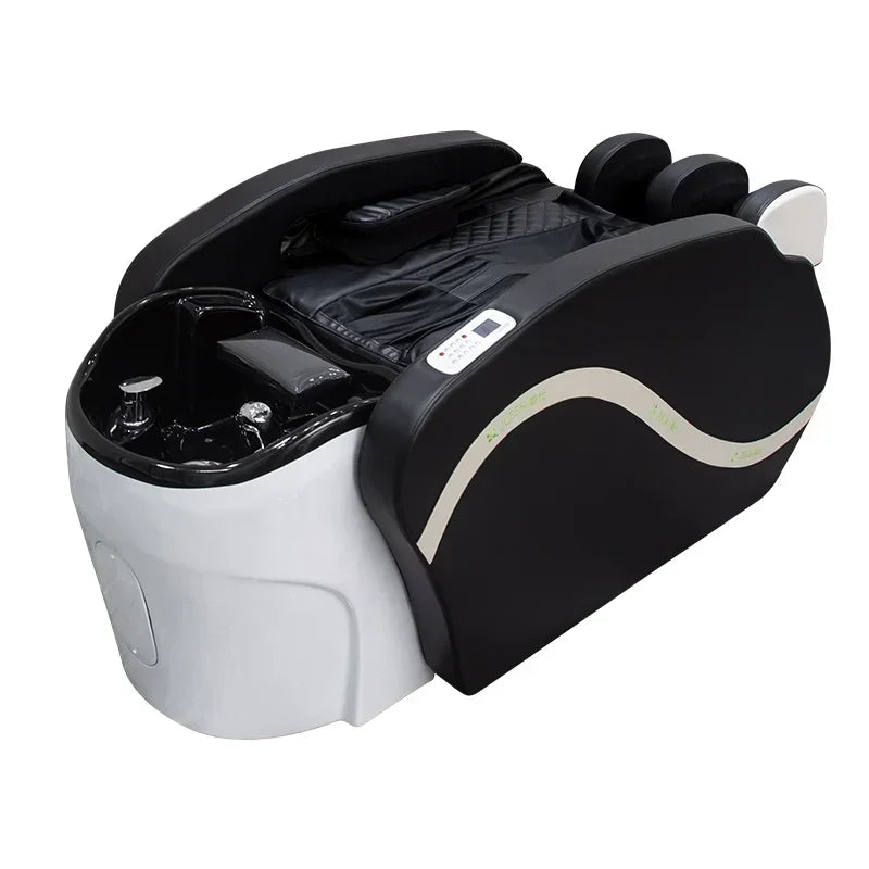 ss D Automatic Intelligent Electric Massage Shampoo Bed Barber Shop Ceramic Basin Flush Bed Hair Salon