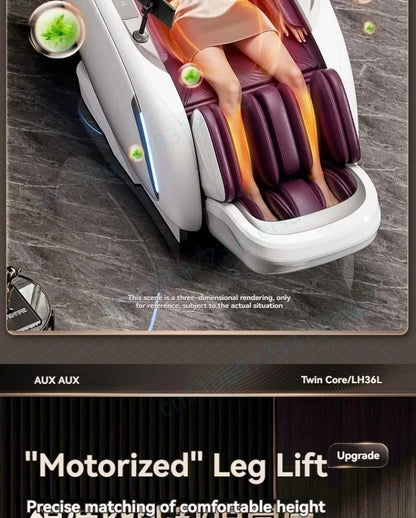 Fauteuil de massage intelligent 4D+4D, massage complet du corps, zéro gravité, fauteuil inclinable électrique Shiatsu avec rouleaux pour les pieds, scan corporel, chauffage