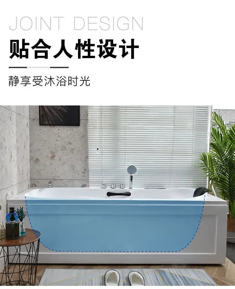 Thickened acrylic bathtub Small apartment Adult Surfing massage Constant temperature heating Smart