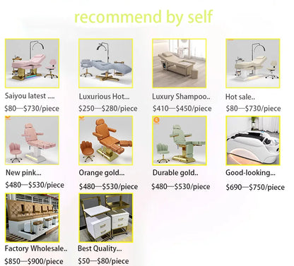 Eyelash Extension Bed Electric Multi-Functional Standing Ivory White PU Leather 3-Motor Electric Massage Bed Beauty Tattoo Bed