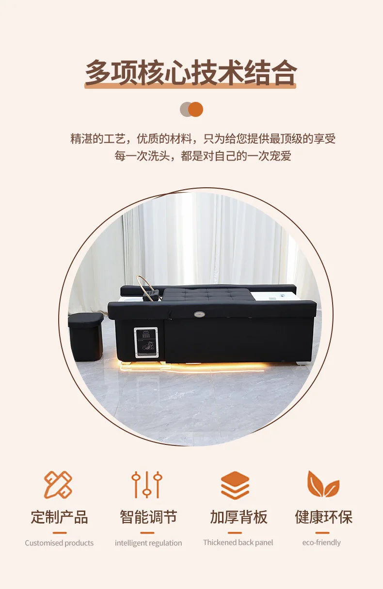 CZ  Electric Adjustable Foot Spa Beauty Shampoo Bed Massage Foot Soak Automatic Up and Down Foot Bath Health Salon