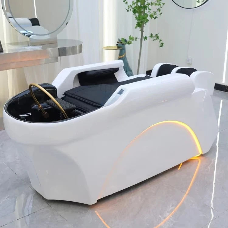 Multi-functional Massage Shampoo Chair Beauty Sink Comfort Shower Shampoo Chair Artifact PU Leather Furniture Мойка Волос MHXFY