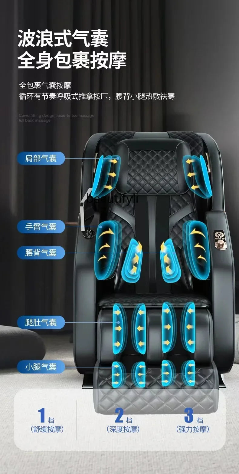 Asmt56 kommerzieller Massagesessel für Mittelalte und Senioren, vollautomatischer Zero-Gravity-Reisesessel, Home-Jade-Bewegungskabine