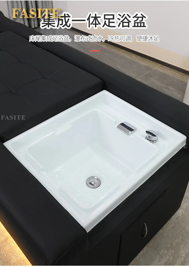 Electric Lifting Sofa Head Therapy Shampoo Bed Foot Therapy Beauty Bed Wellness Center Massage Water Circulation