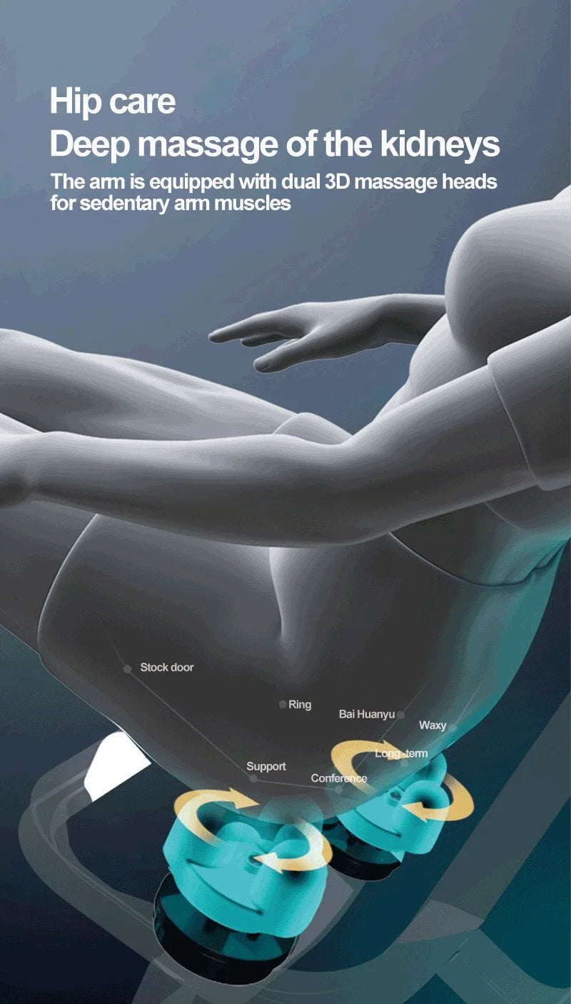 Luxus-Weltraumkapseln PU-Leder 8D-Festpunkt Intelligenter bester Ganzkörper-Massagesessel mit Musikfunktion und Körpergesundheitspflege