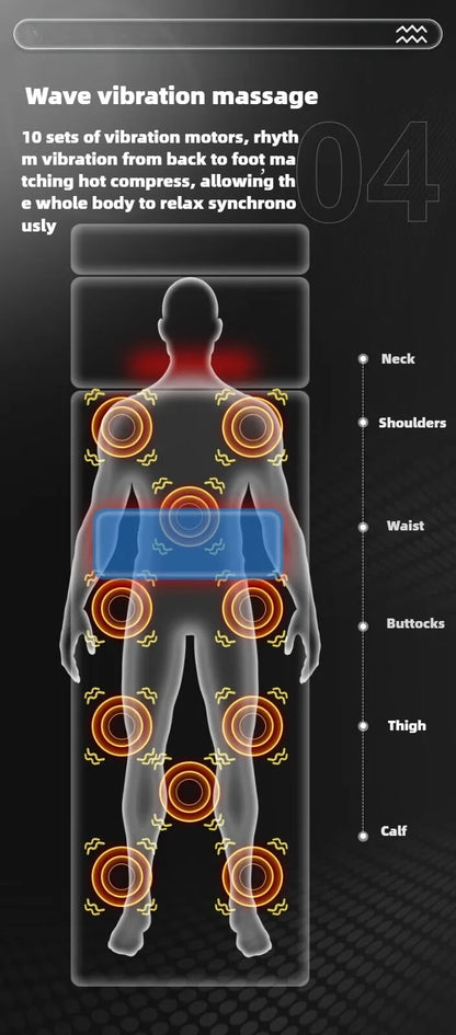 Elektrische Ganzkörpermassage-Matratze mit Heizung, Handsteuerung, Schulter-Nacken-Taillen-Airbag-Rücken-Knet-Vibrations-Massagekissen