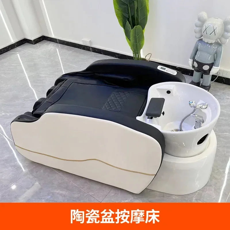 Massage-Shampoo-Bett, automatisches intelligentes Spülbett, Friseursalon-Kopftherapiebett, Wassertemperaturzirkulation
