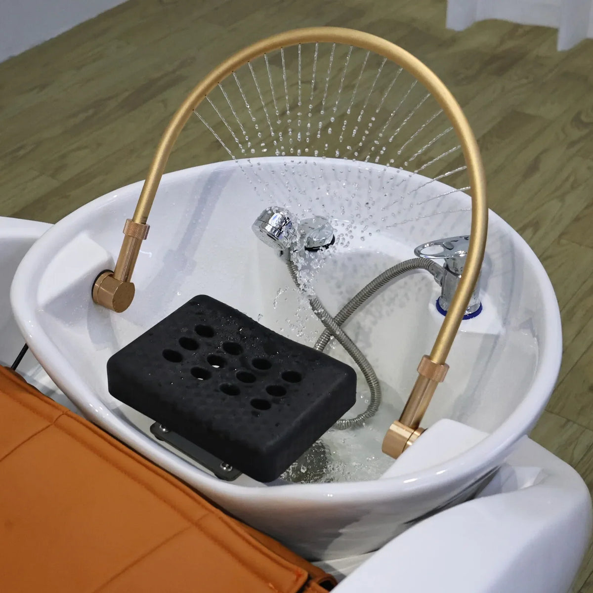 2026 Salon Shampoo-Massagebett mit integriertem Elektromassagegerät, Hydrotherapie Kopf-SPA, Gewerbemöbel, automatisch
