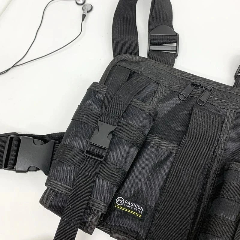 2025 Hip-Hop Streetwear Chest Bag – Unisex Tactical Vest Backpack with Multi-Function Pockets for Sport &amp; Travel