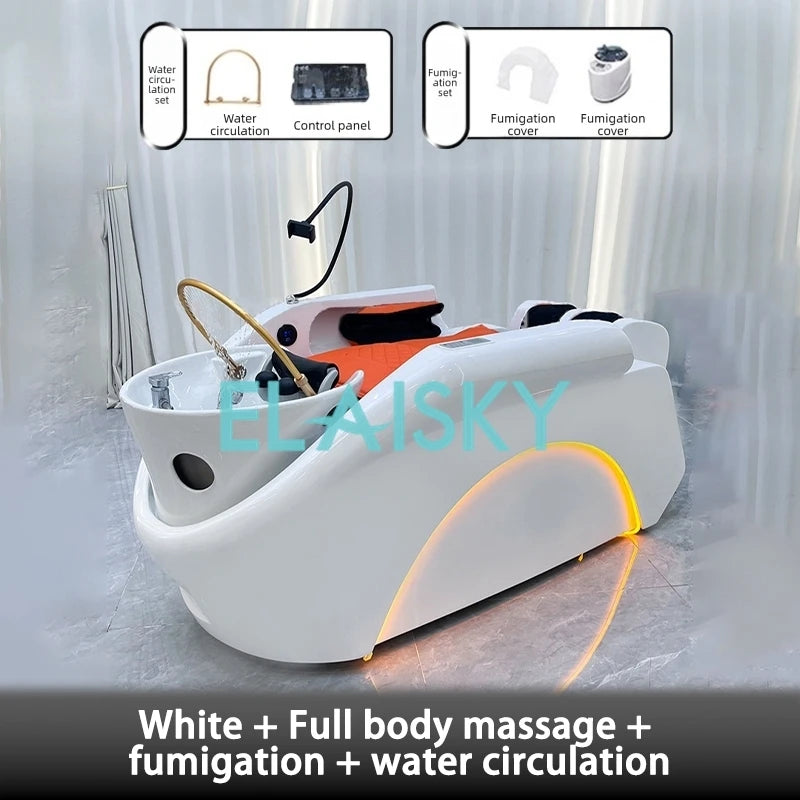Hair Salon Bed Multi Functional Luxurious Full Body Shampoo Bed Automatic Space Capsule Intelligent Electric Massage Bed Chairs