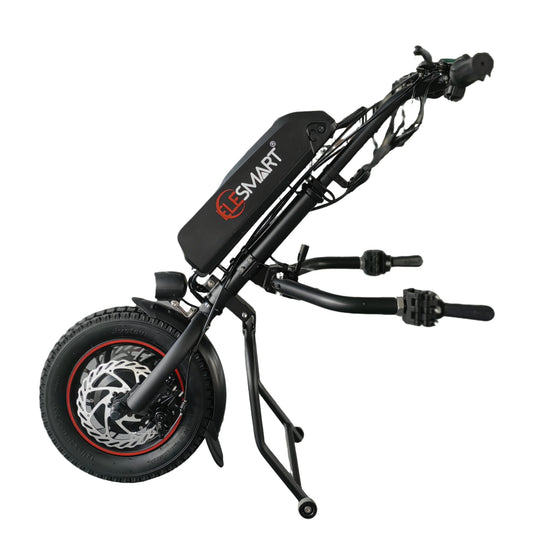 Elesmart Kit de conversion de tracteur de moto électrique 12 pouces 36V 250/350/500W fixation de fauteuil roulant pour aide aux personnes handicapées