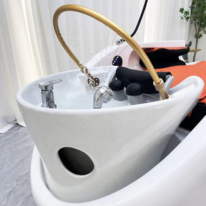 Multifunktions-Massage-Shampoo-Stuhl Schönheit Waschebecken Komfort Dusch-Shampoo-Stuhl Artefakt PU-Leder Möbel Мойка Волос MHXFY