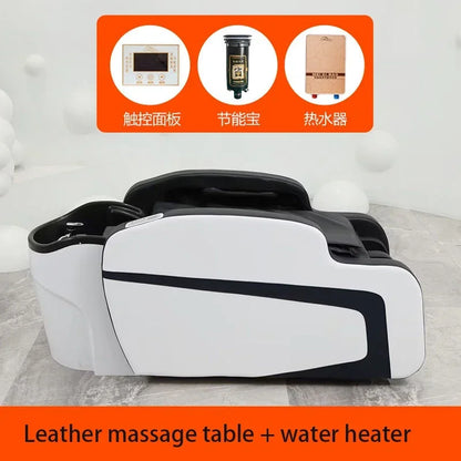 Intelligente elektrische Massage-Shampoo-Stühle Friseursalon Spülbett Kopf-Wasserkreislauf Begasung Salonmöbel Kopfteile FYS