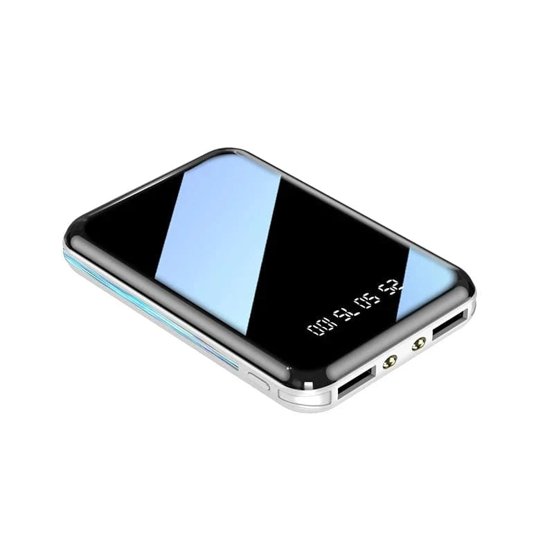 Mini Power Bank – Portable Mirror Screen External Battery with LED Digital Display, Fast Charging for SmartPhone