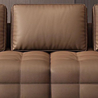Modern Minimalistisches neues Leder Wohnzimmer Lawrence Italienisches leichtes Luxus gerades L-förmiges modulares Faules Weiches Tatami Lounge Sofa