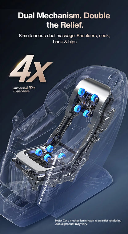 Dual Core 4D Electric Massage Chair Thai Stretch Electric Leg Lift Massage Triple Control Operation‌ Home Office Leisure Sofa