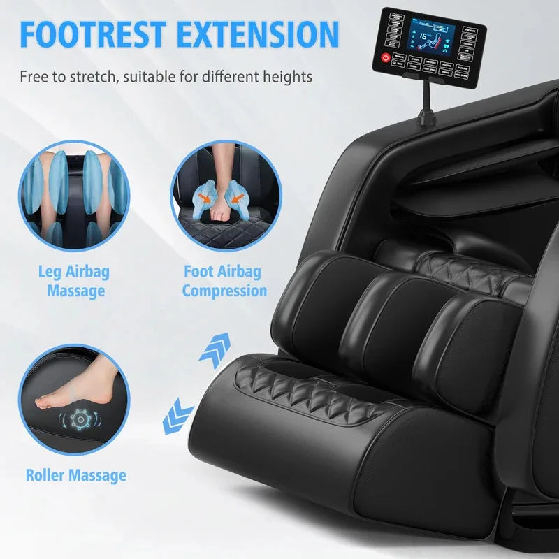 2025 7ft Professioneller Ganzkörper-Elektromassagesessel 400Lbs Kapazität 4D Massage Schwerelosigkeit Multifunktions-Heimmöbel