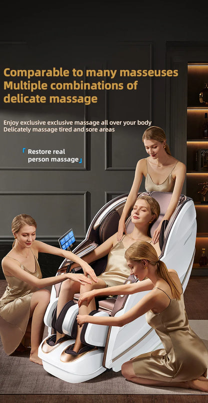 Zero Gravity 4D Massagesessel SL-Track (L-Track) Ganzkörper-Luftmassage Elektrischer Relaxsessel für Heimbüro 3 Jahre Garantie