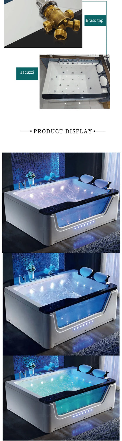 Newest whirlpool Acrylic Massage Jacuzi Bathtub Bath Freestanding Hydromassage  with Waterfall
